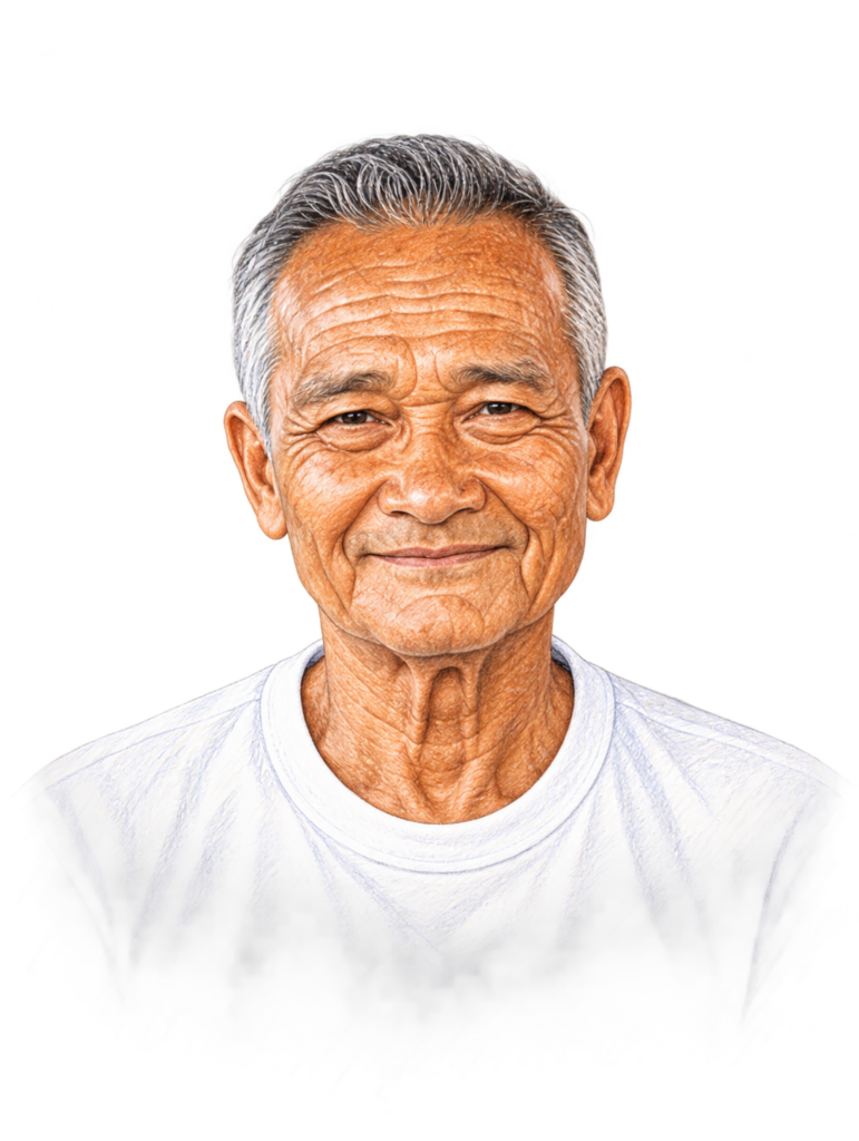 Warm Elderly Portrait in Colored Pencil
